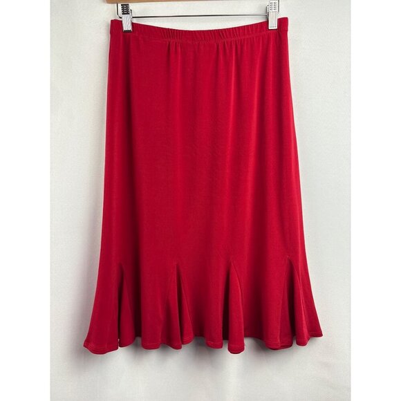 Susan Graver Womens Red Flared Skirt XXS Polyester Spandex Blend - Picture 3 of 5